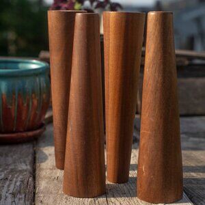 Vintage Set of 4 Wooden Furniture Legs | Home Decor Project Supplies | 60s 70s
